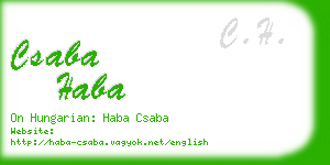 csaba haba business card